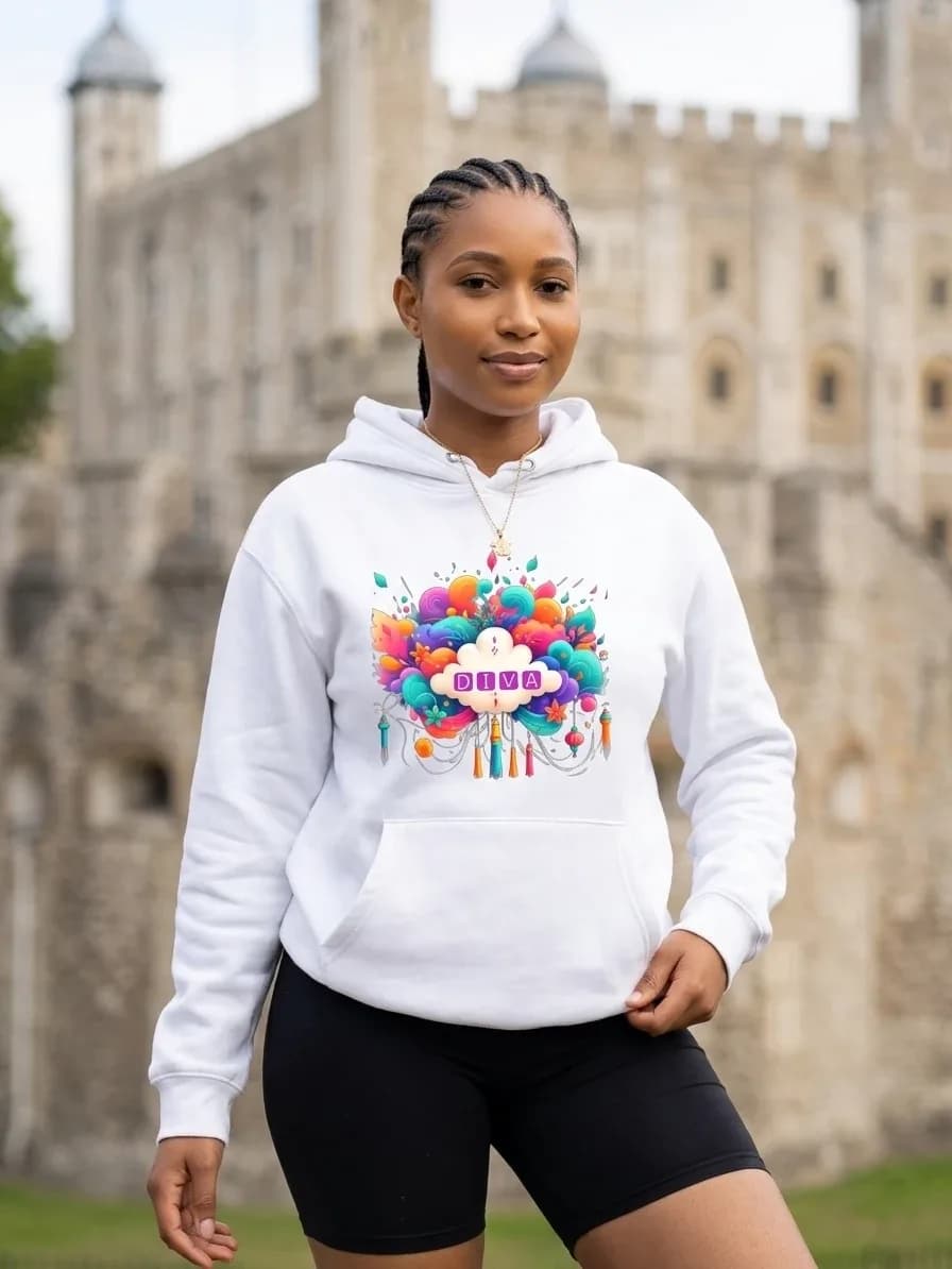 Unisex 'Diva' Graphic Print Hoodie