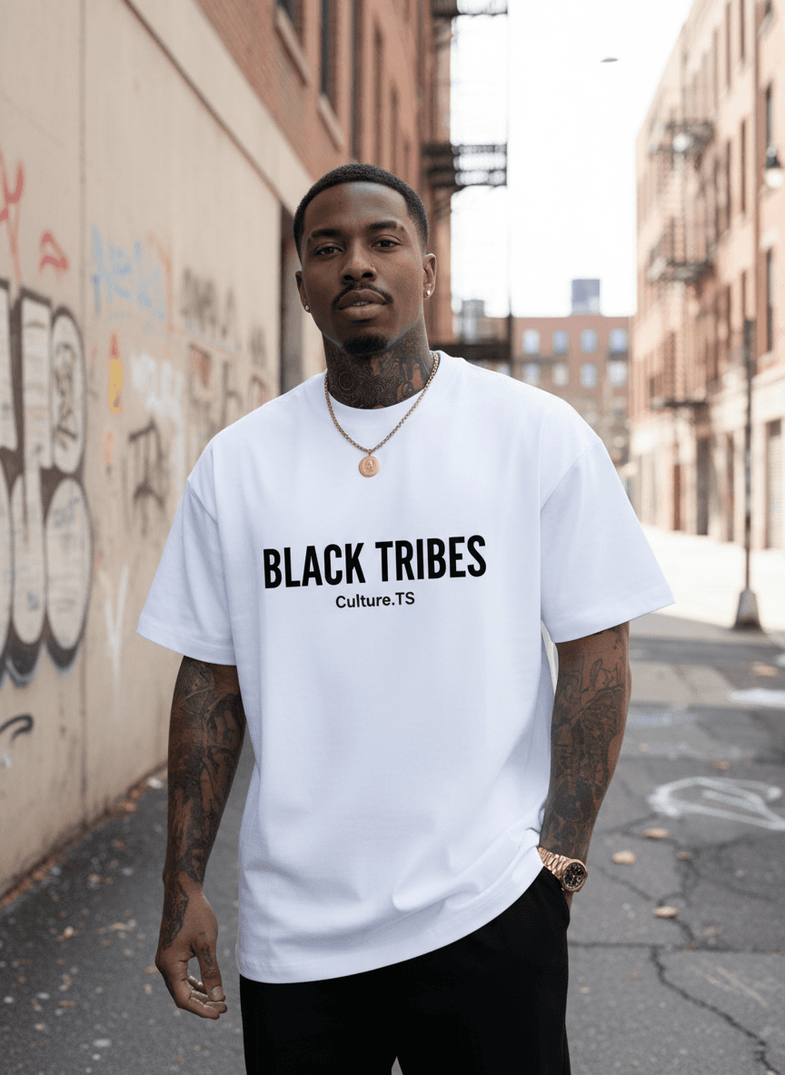 Black Tribes Culture.TS Oversized White T-Shirt